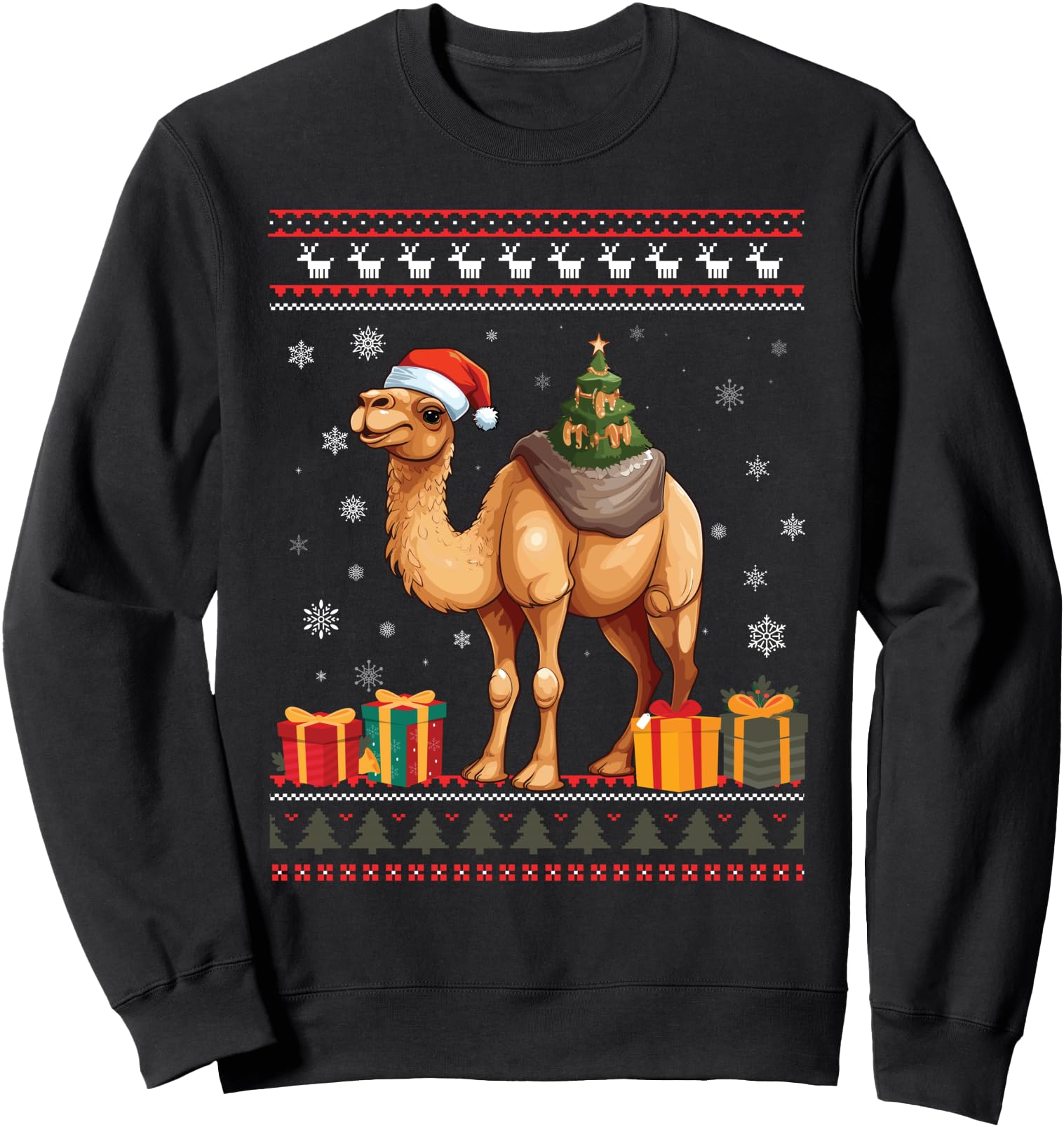 Exclusive Camel Santa Hat Ugly Exclusive T-Shirt - Aesthetic Graphic Unisex - T-Shirt, Sweatshirt, Hoodie