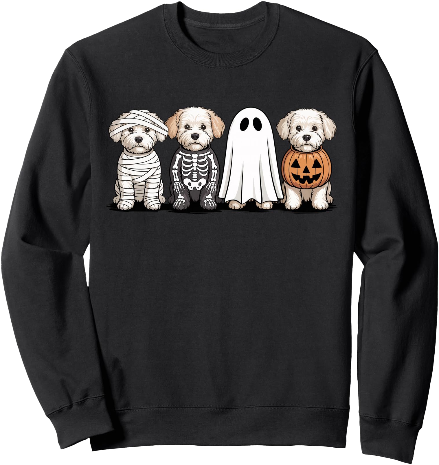 Original Spooky Ghost Bichon Sweatshirt - Aesthetic Graphic Men Women - T-Shirt, Sweatshirt, Hoodie