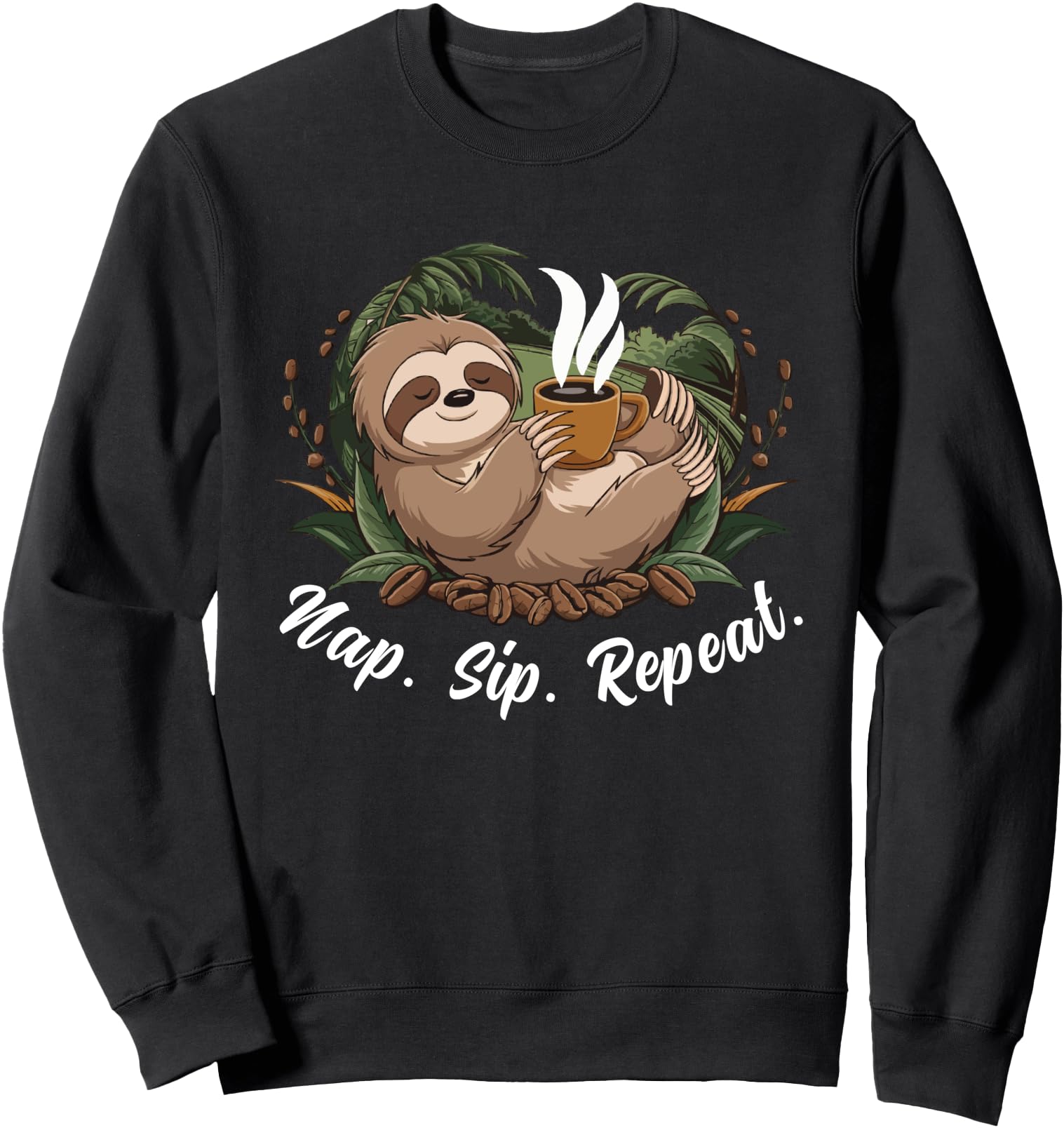 Authentic Coffee And Nap Sip Repeat Hoodie - Minimalist Print for Adults - T-Shirt, Sweatshirt, Hoodie