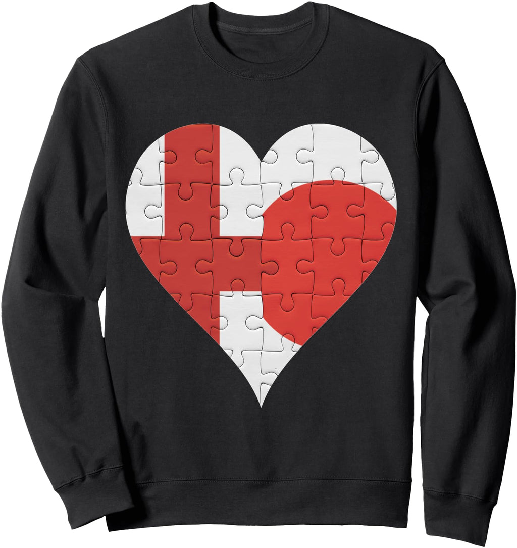 Authentic English Japanese Flag Heart T-Shirt - Custom Art Print Men Women - T-Shirt, Sweatshirt, Hoodie