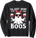 I M Just Here Boos Halloween Ghost Sweatshirt - Aesthetic Graphic Unisex - T-Shirt, Sweatshirt, Hoodie