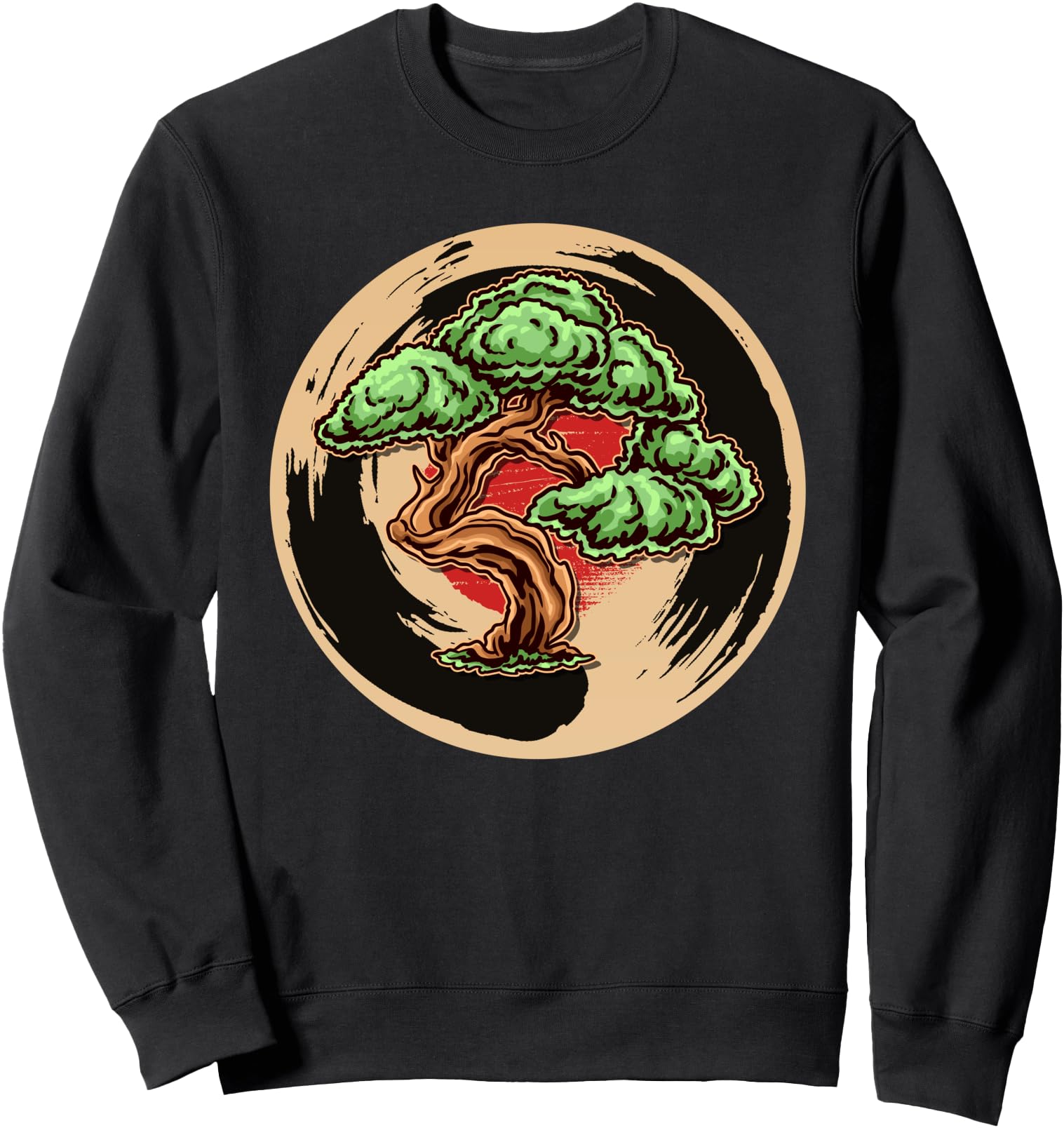 Bonsai Tree Zen Buddhist Enso Circle Hoodie - Unique Graphic Unisex - T-Shirt, Sweatshirt, Hoodie