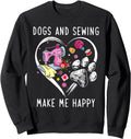 Exclusive Dogs And Sewing Make Me Hoodie - Casual Everyday Wear Men Women - T-Shirt, Sweatshirt, Hoodie