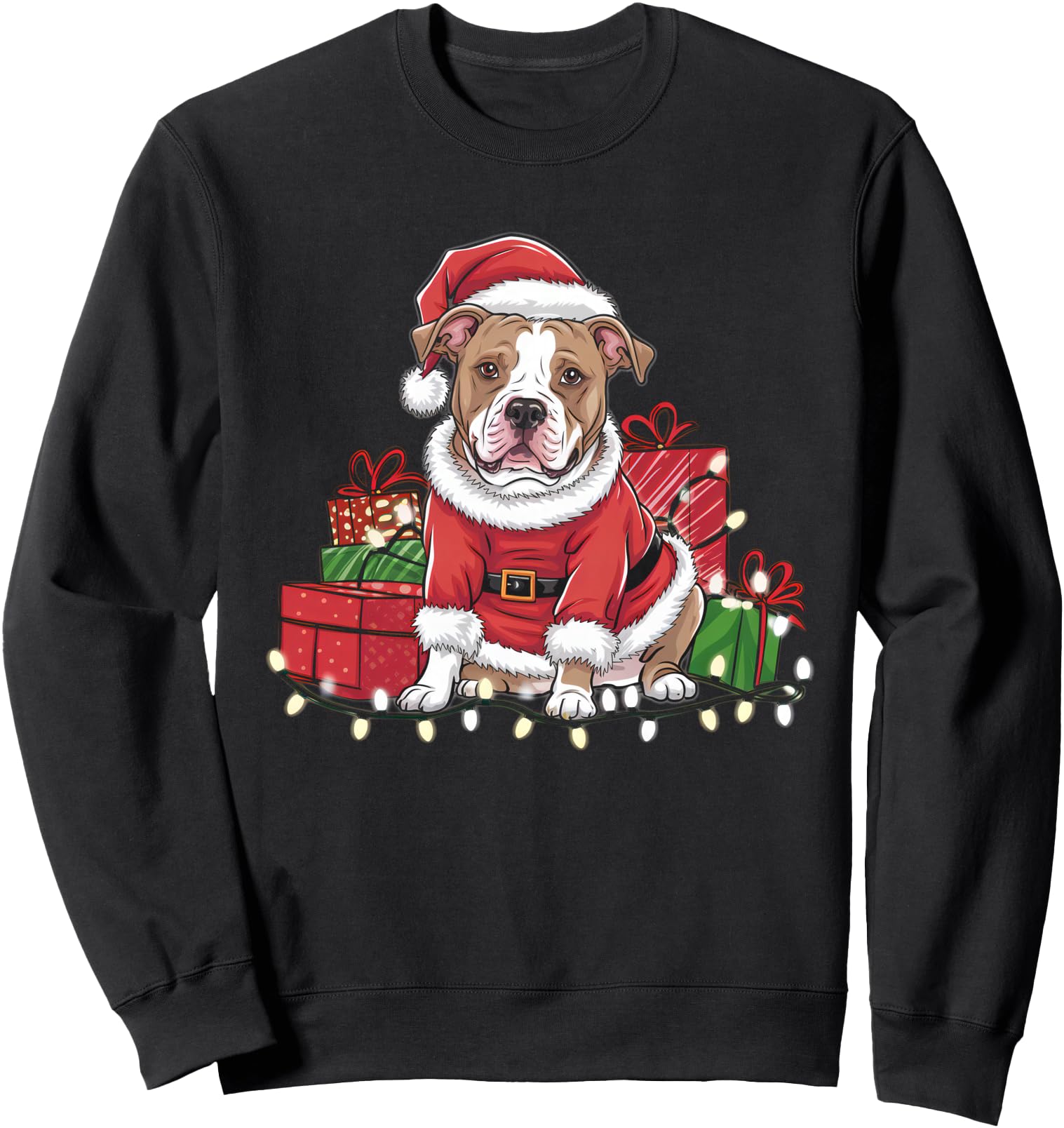 Pittbull Tree Lights Pittbull Dog Exclusive Hoodie - Novelty Apparel Unisex - T-Shirt, Sweatshirt, Hoodie