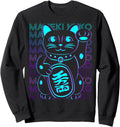 Maneki Neko Cat Japanese Lucky Cat Hoodie - Minimalist Print for Adults - T-Shirt, Sweatshirt, Hoodie