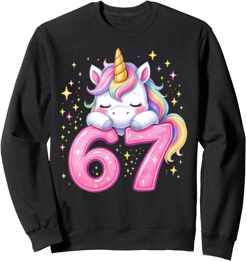 Original 67 Unicorn Six Seven Meme T-Shirt - Trendy Graphic for Adults - T-Shirt, Sweatshirt, Hoodie