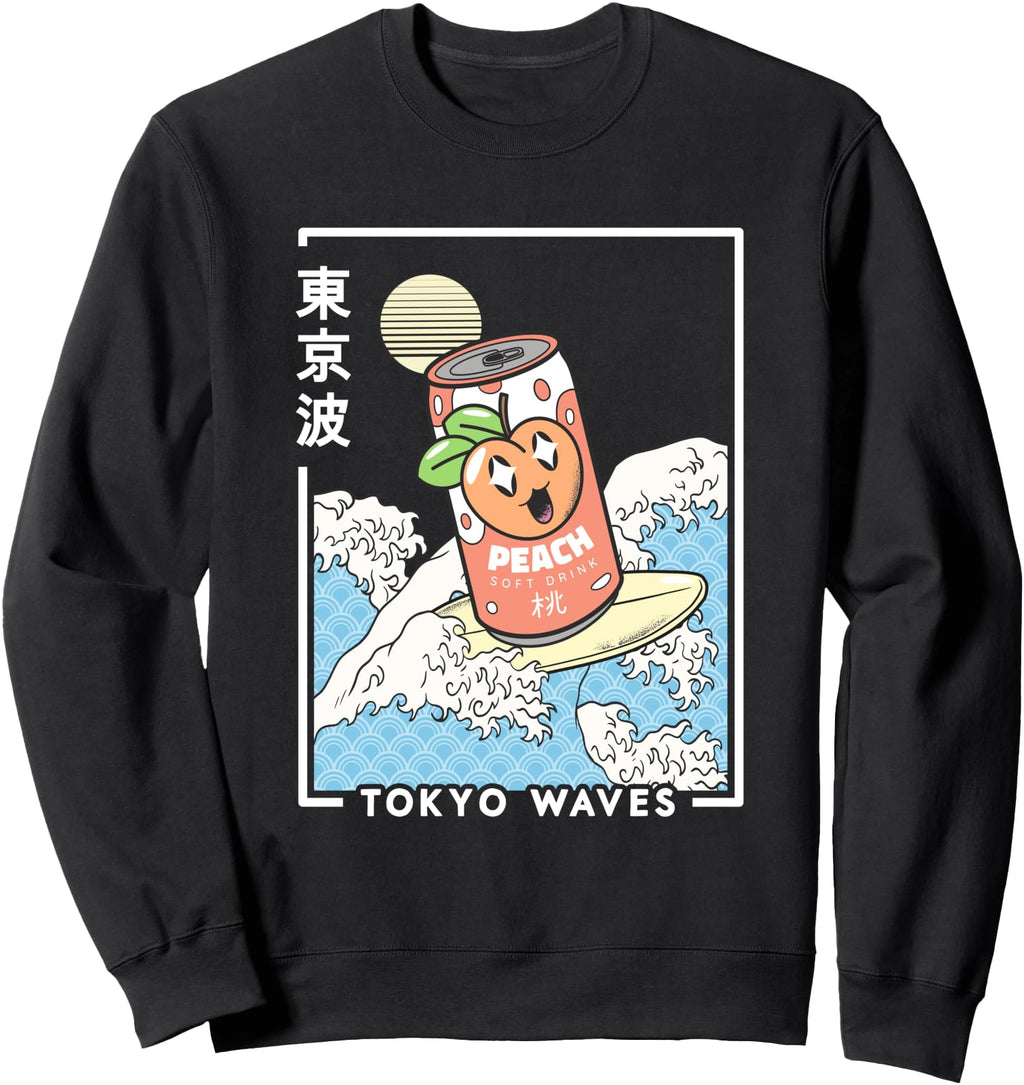 Authentic Peach Soda Surfing Sweatshirt - Casual Everyday Wear Men Women - T-Shirt, Sweatshirt, Hoodie