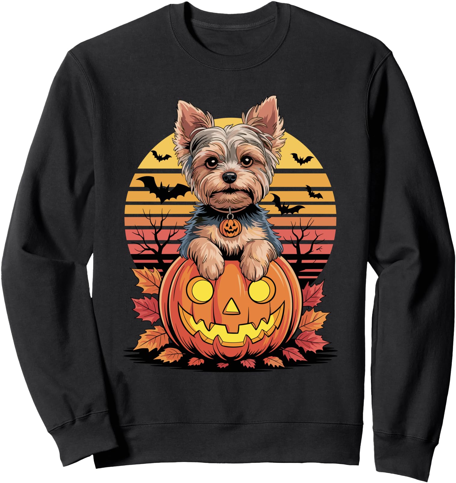 Halloween Yorkshire Terrier Sweatshirt - Trendy Graphic for Adults - T-Shirt, Sweatshirt, Hoodie
