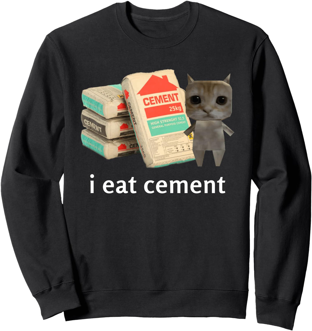 Exclusive I Eat Cement Cat Dank Cat T-Shirt - Aesthetic Graphic for Adults - T-Shirt, Sweatshirt, Hoodie