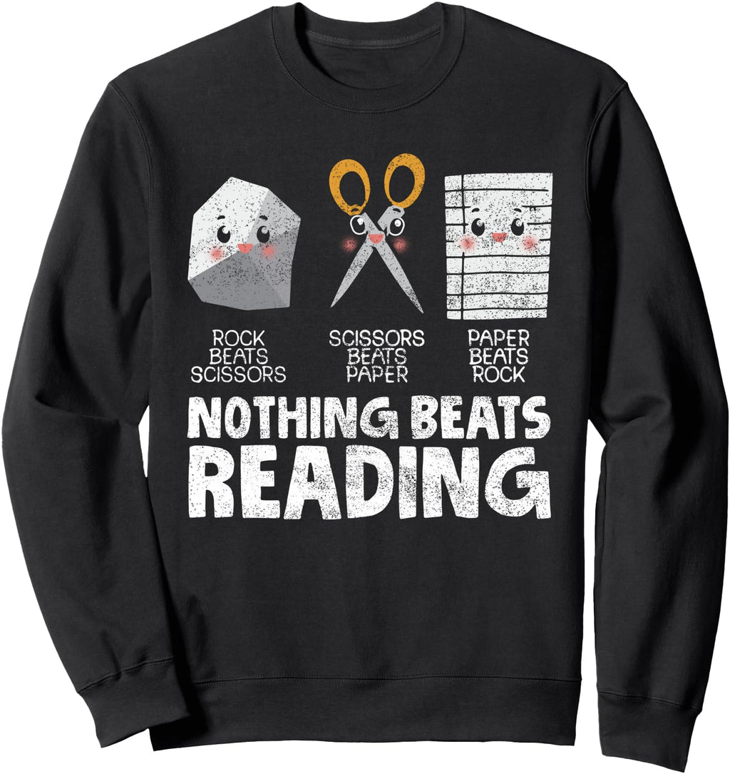 Rock Paper Scissor Reading Book T-Shirt - Streetwear Style for Adults - T-Shirt, Sweatshirt, Hoodie
