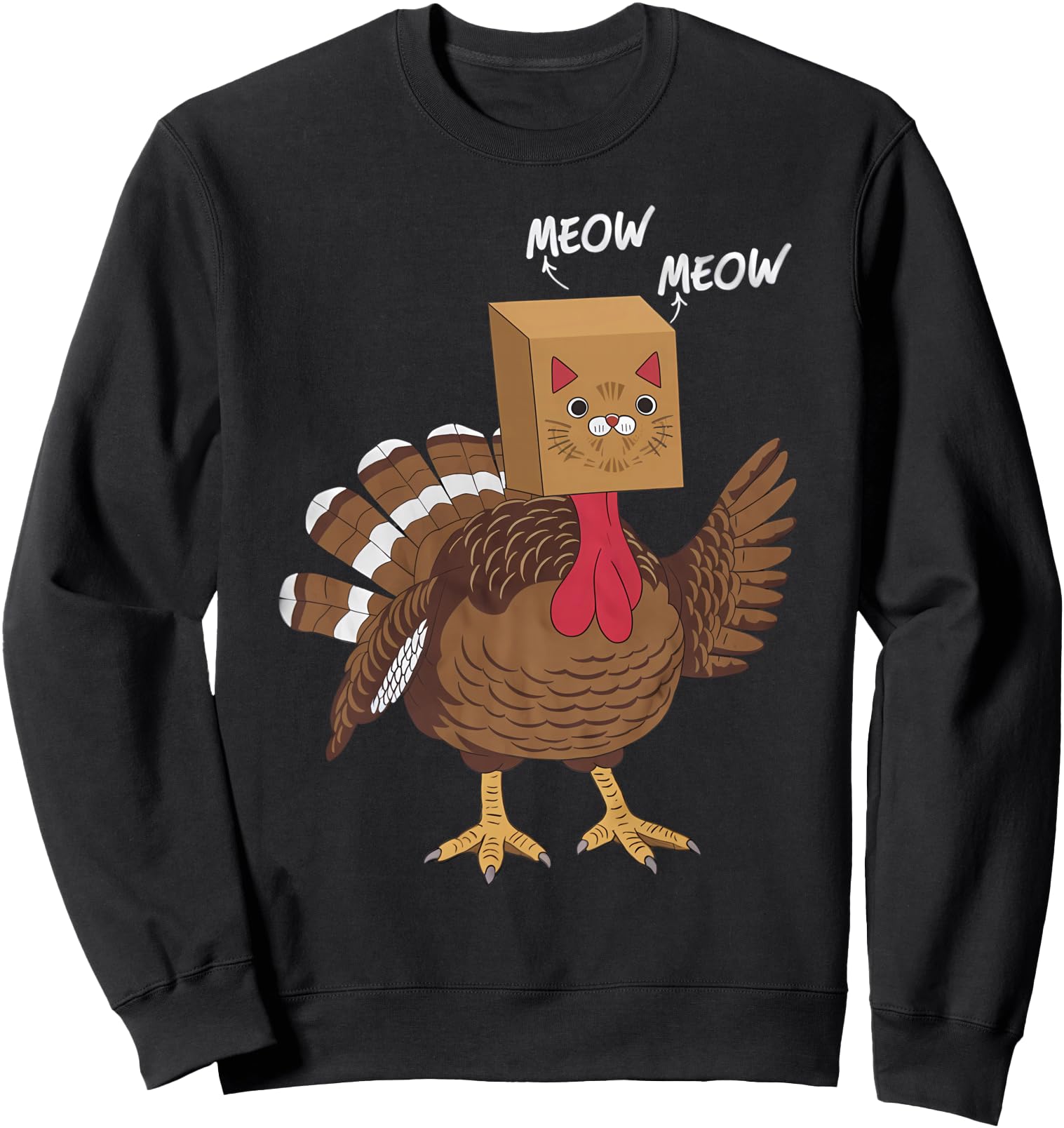 Authentic Thanksgiving Turkey Cat Meow T-Shirt - Unique Graphic Men Women - T-Shirt, Sweatshirt, Hoodie