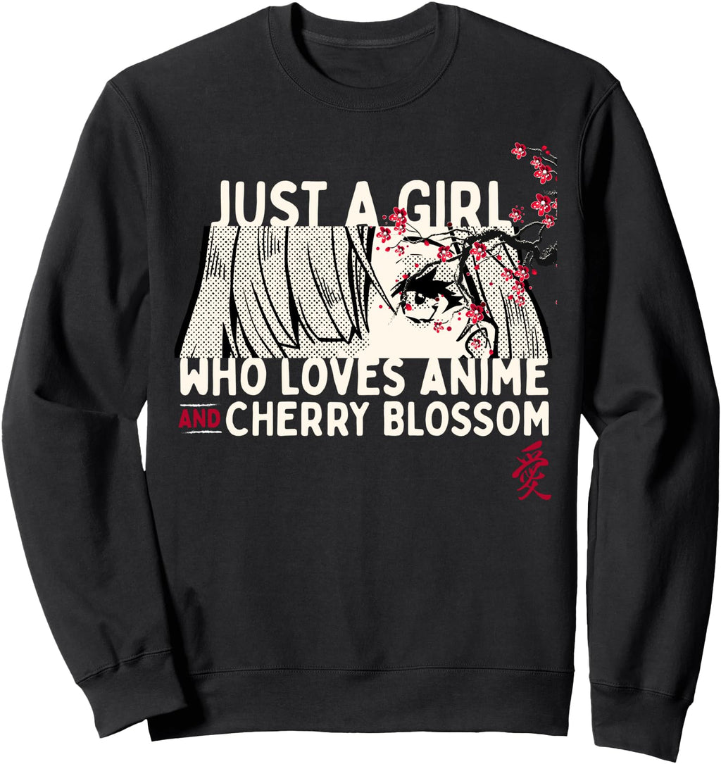 Exclusive Just Who Loves Anime And Cherry Hoodie - Graphic Print Unisex - T-Shirt, Sweatshirt, Hoodie