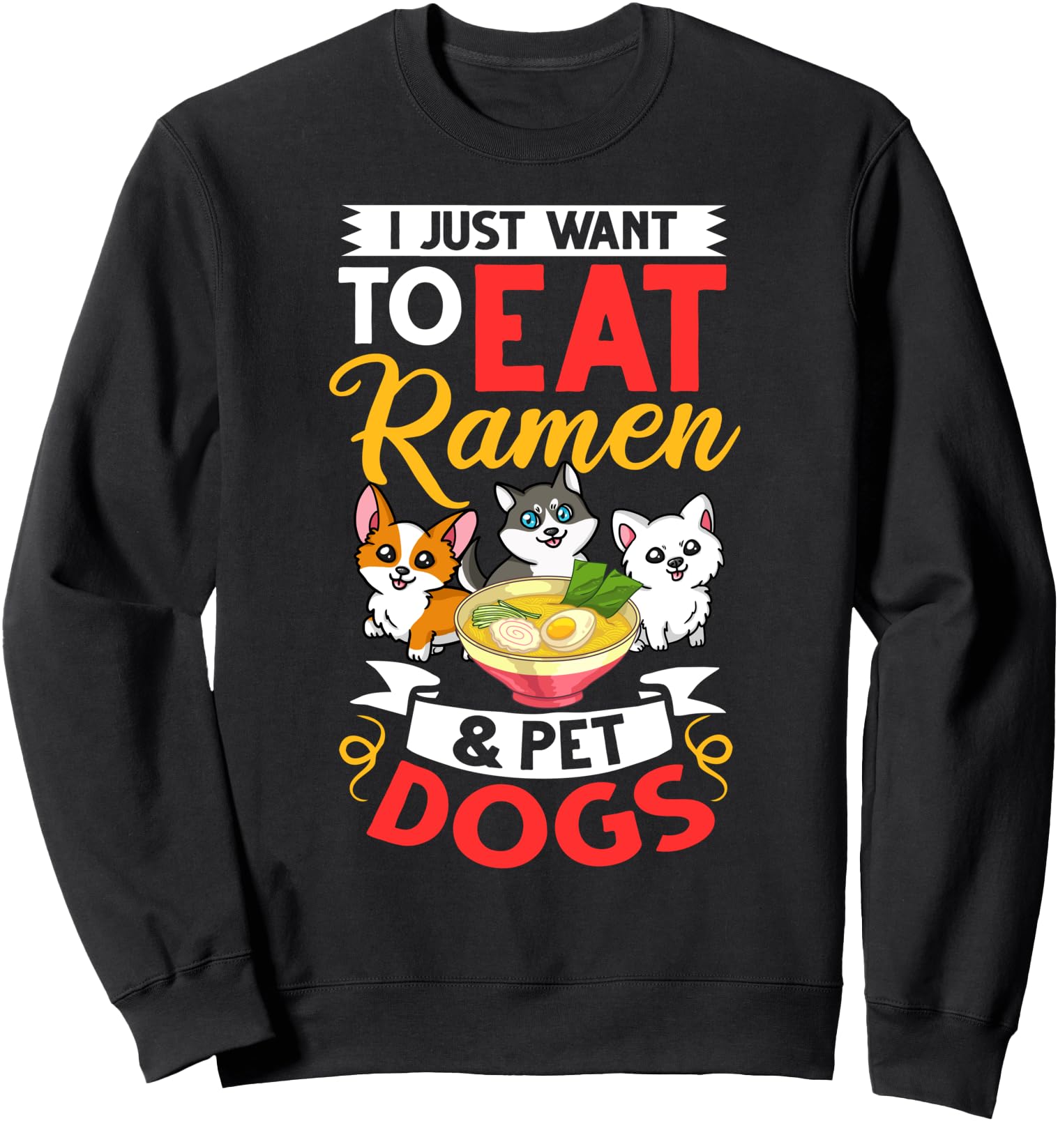Original Dog Ramen Bowl Chicken Noodle Hoodie - Custom Art Print Men Women - T-Shirt, Sweatshirt, Hoodie