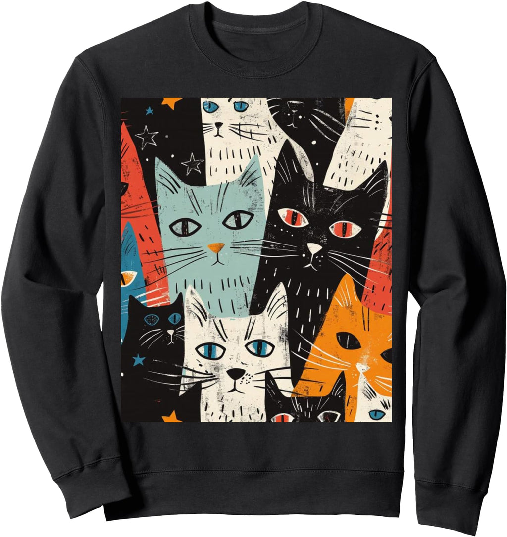 Exclusive Mid Century Modern Cats T-Shirt - Minimalist Print for Adults - T-Shirt, Sweatshirt, Hoodie
