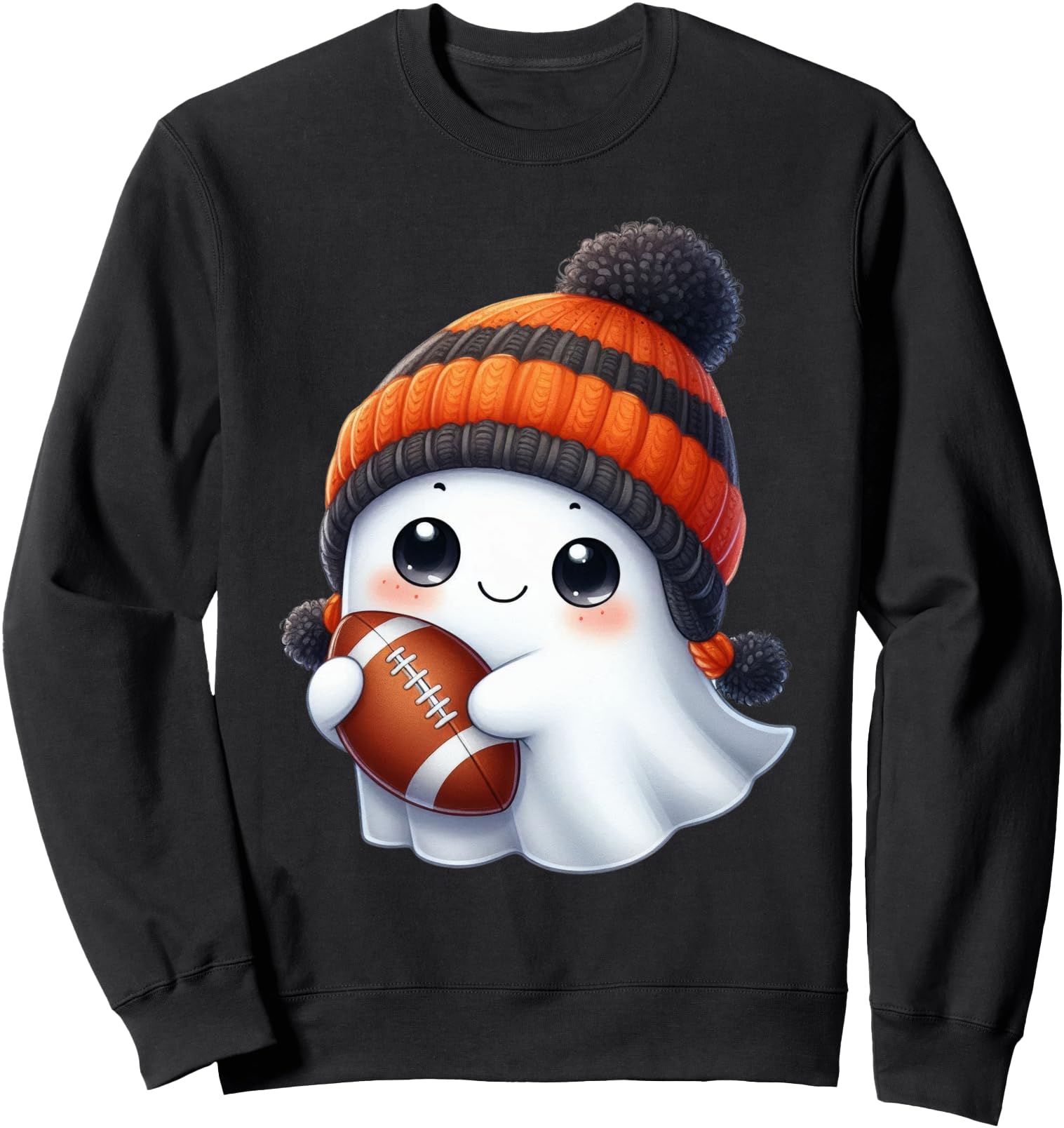 Exclusive Football Ghost Halloween Sweatshirt - Graphic Print for Adults - T-Shirt, Sweatshirt, Hoodie