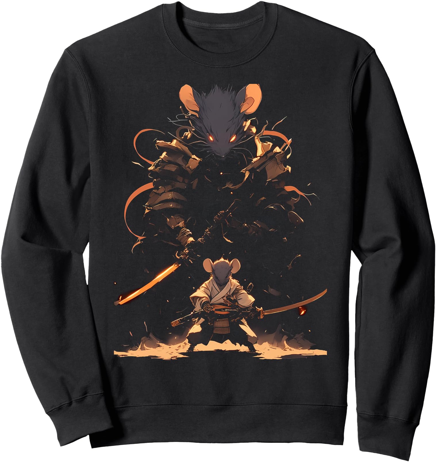 Samurai Mouse Japanese Warrior Sweatshirt - Fun Novelty Design Men Women - T-Shirt, Sweatshirt, Hoodie