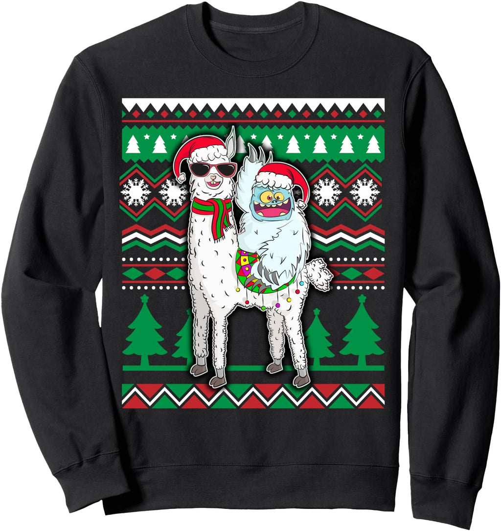 Authentic Yeti Llama Santa Hat Ugly Rare T-Shirt - Graphic Print Men Women - T-Shirt, Sweatshirt, Hoodie