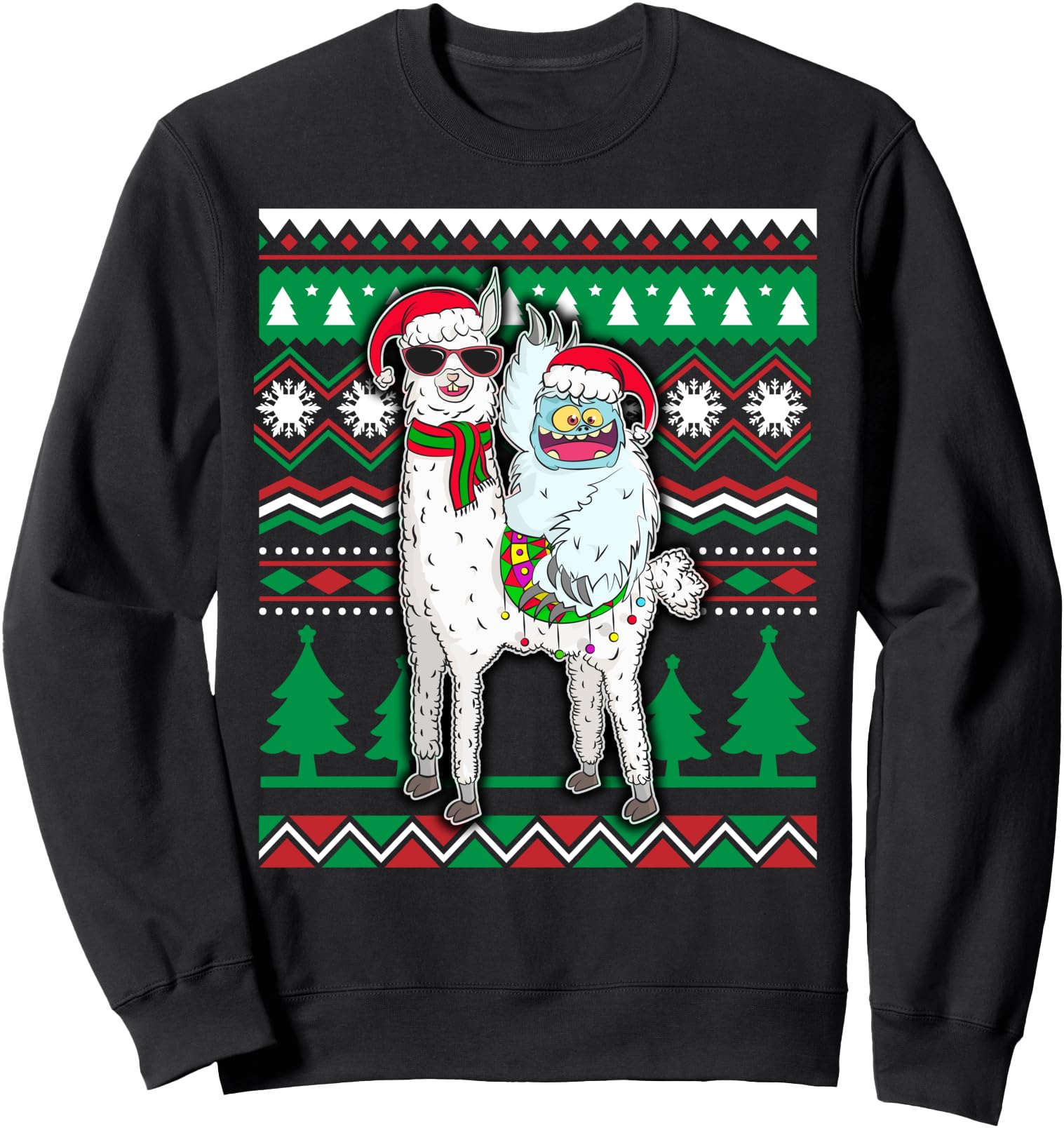 Authentic Yeti Llama Santa Hat Ugly Rare T-Shirt - Graphic Print Men Women - T-Shirt, Sweatshirt, Hoodie