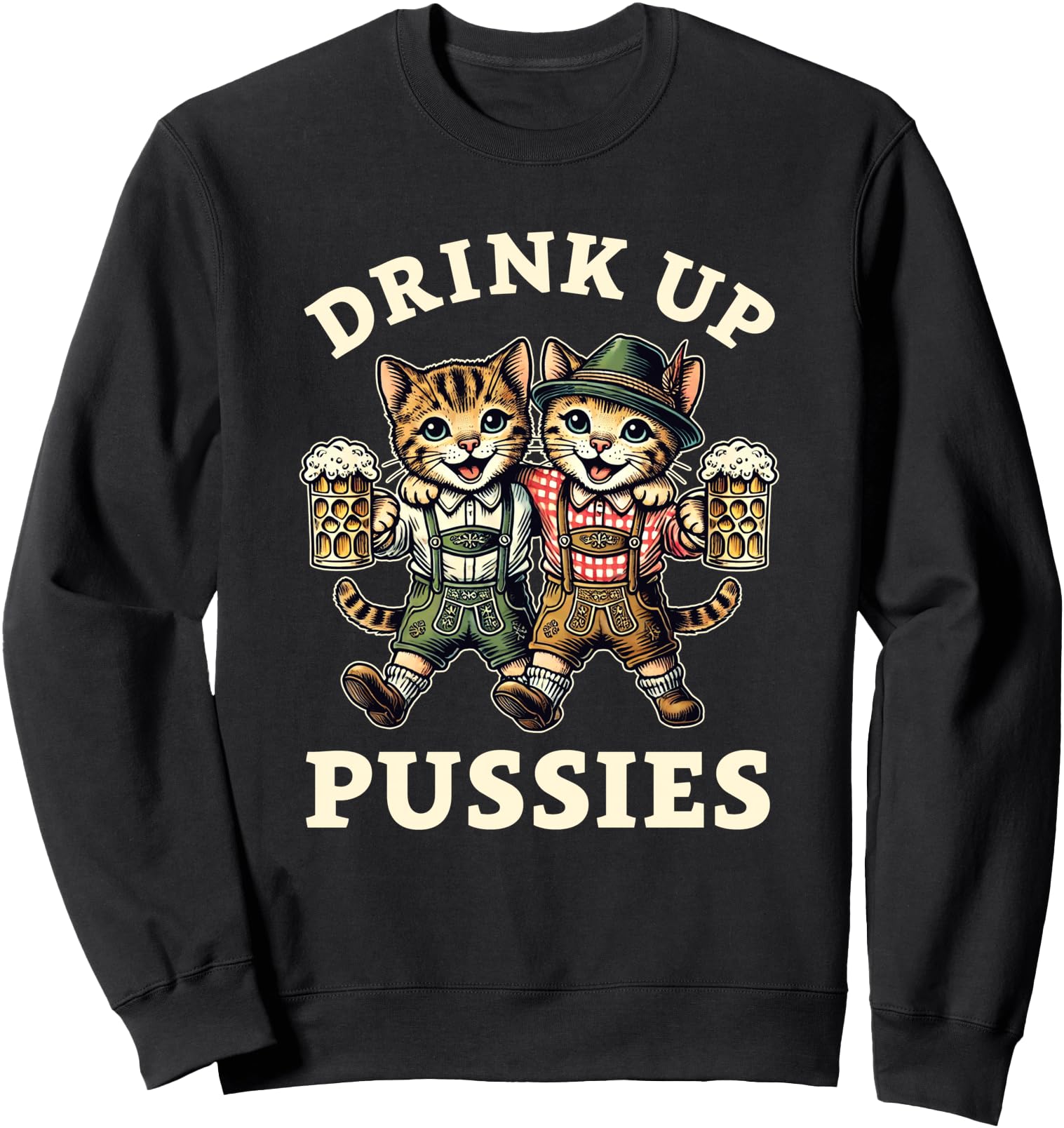 Original Oktoberfest Cat German Hoodie - Casual Everyday Wear for Adults - T-Shirt, Sweatshirt, Hoodie