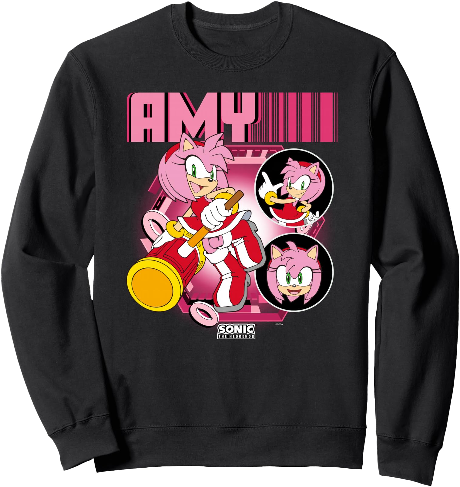 Original Sonic Hedgehog Amy Rose Multi Hoodie - Minimalist Print Men Women - T-Shirt, Sweatshirt, Hoodie