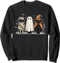 Exclusive Black Cat Ghost Witch Pumpkin Hoodie - Graphic Print Unisex - T-Shirt, Sweatshirt, Hoodie