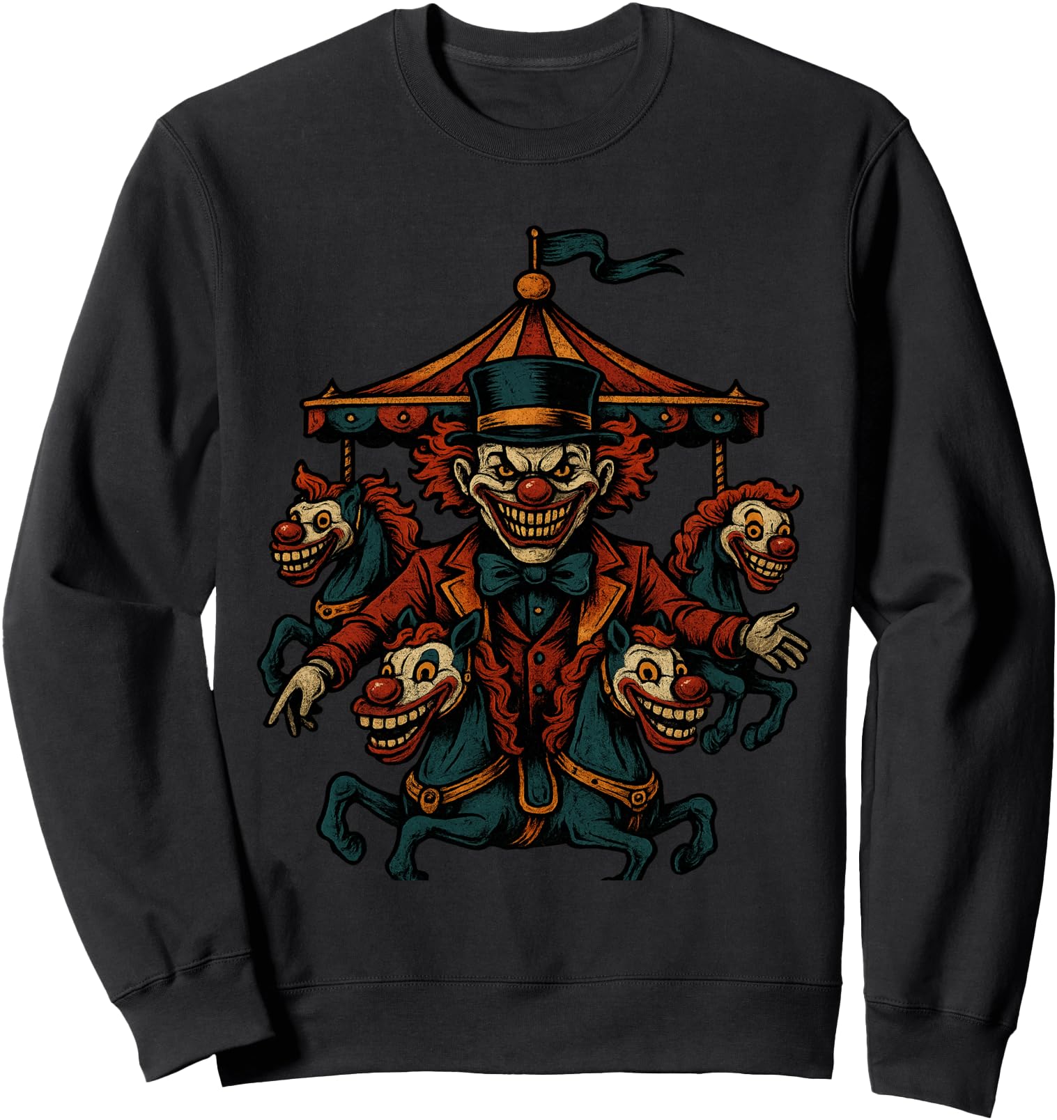 Authentic Creepy Clown Haunted T-Shirt - Aesthetic Graphic Men Women - T-Shirt, Sweatshirt, Hoodie