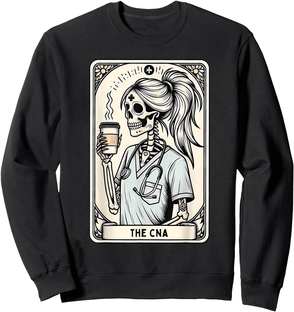 Exclusive Certified Nurse Assistant Tarot Hoodie - Graphic Print Unisex - T-Shirt, Sweatshirt, Hoodie