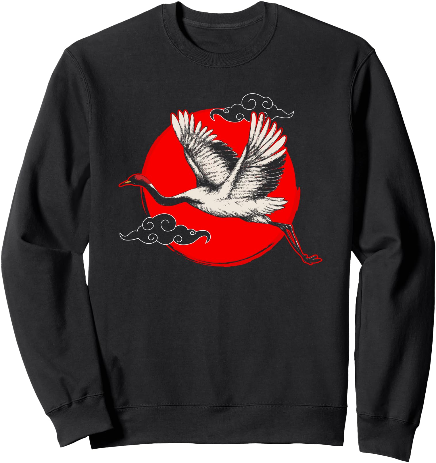 Crane Japanese Bird Japanese Culture Hoodie - Minimalist Print Men Women - T-Shirt, Sweatshirt, Hoodie