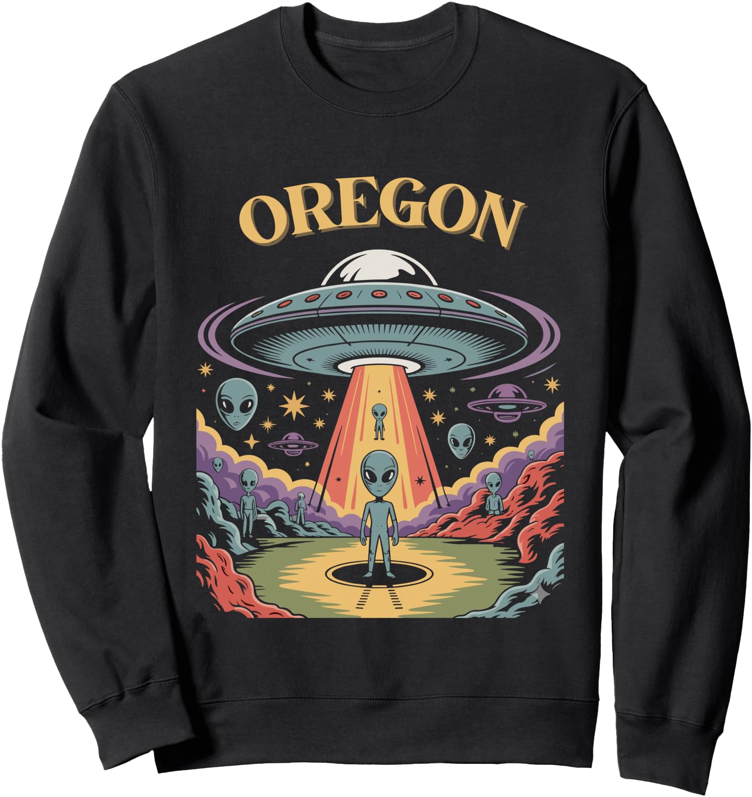 Handcrafted Oregon Alien Ufo T-Shirt - Custom Art Print Men Women - T-Shirt, Sweatshirt, Hoodie