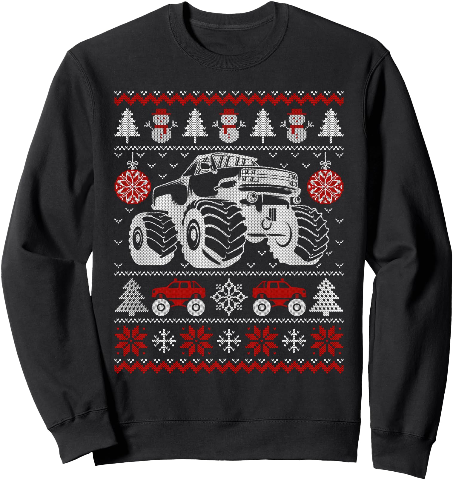 Authentic Monster Truck Lovers Ugly Hoodie - Graphic Print Men Women - T-Shirt, Sweatshirt, Hoodie