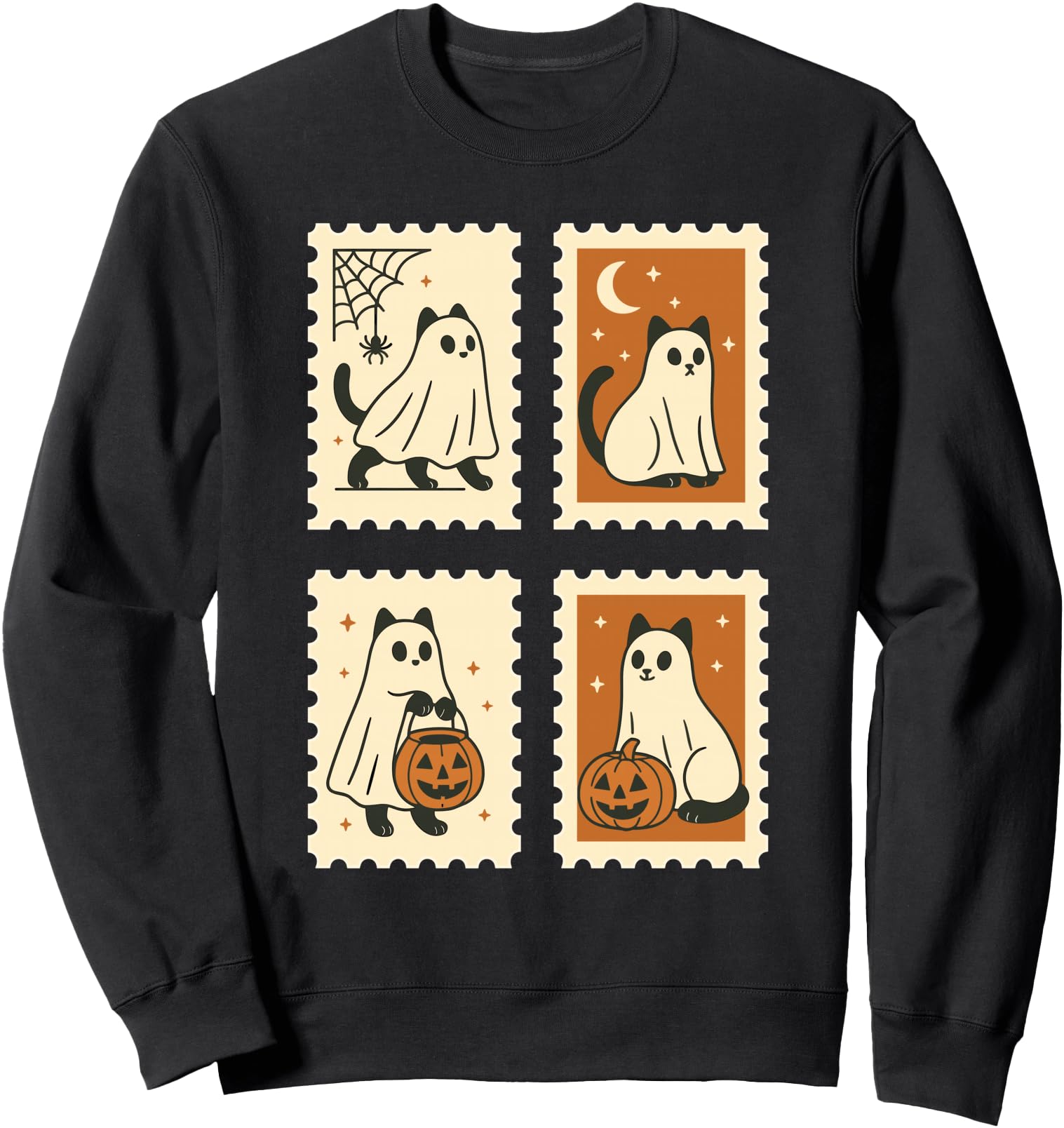 Original Ghost Black Cat Pumpkin Sweatshirt - Unique Graphic Men Women - T-Shirt, Sweatshirt, Hoodie