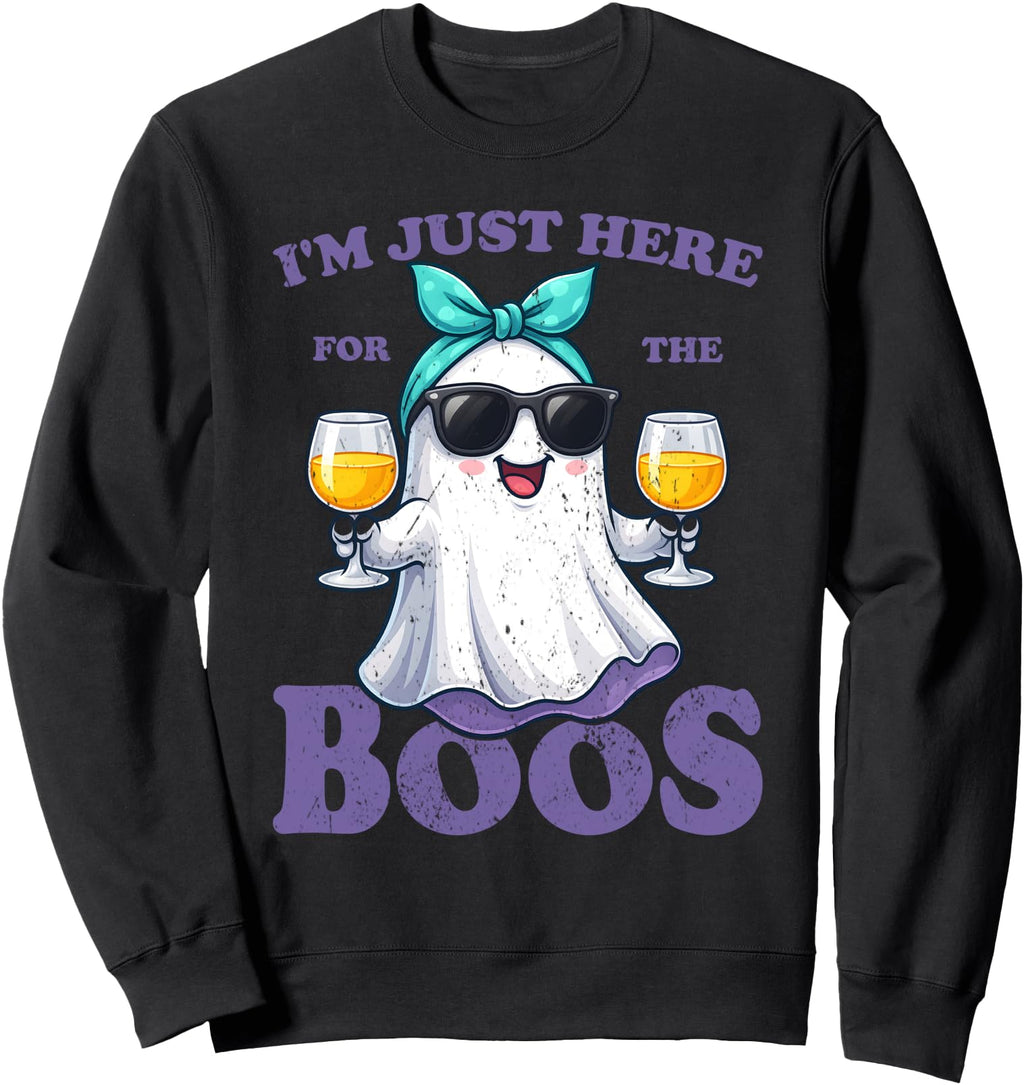 I M Just Here Boos Halloween Ghost T-Shirt - Graphic Print Men Women - T-Shirt, Sweatshirt, Hoodie