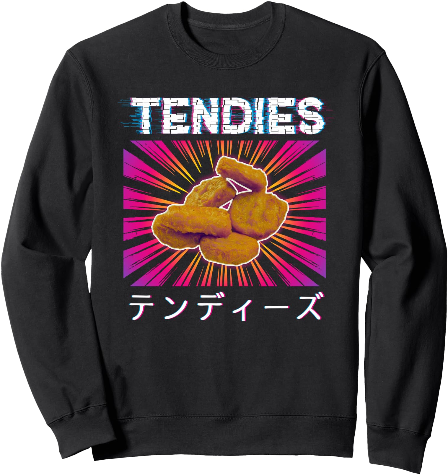 Vaporwave Tendies Chicken Anime Sweatshirt - Minimalist Print Men Women - T-Shirt, Sweatshirt, Hoodie