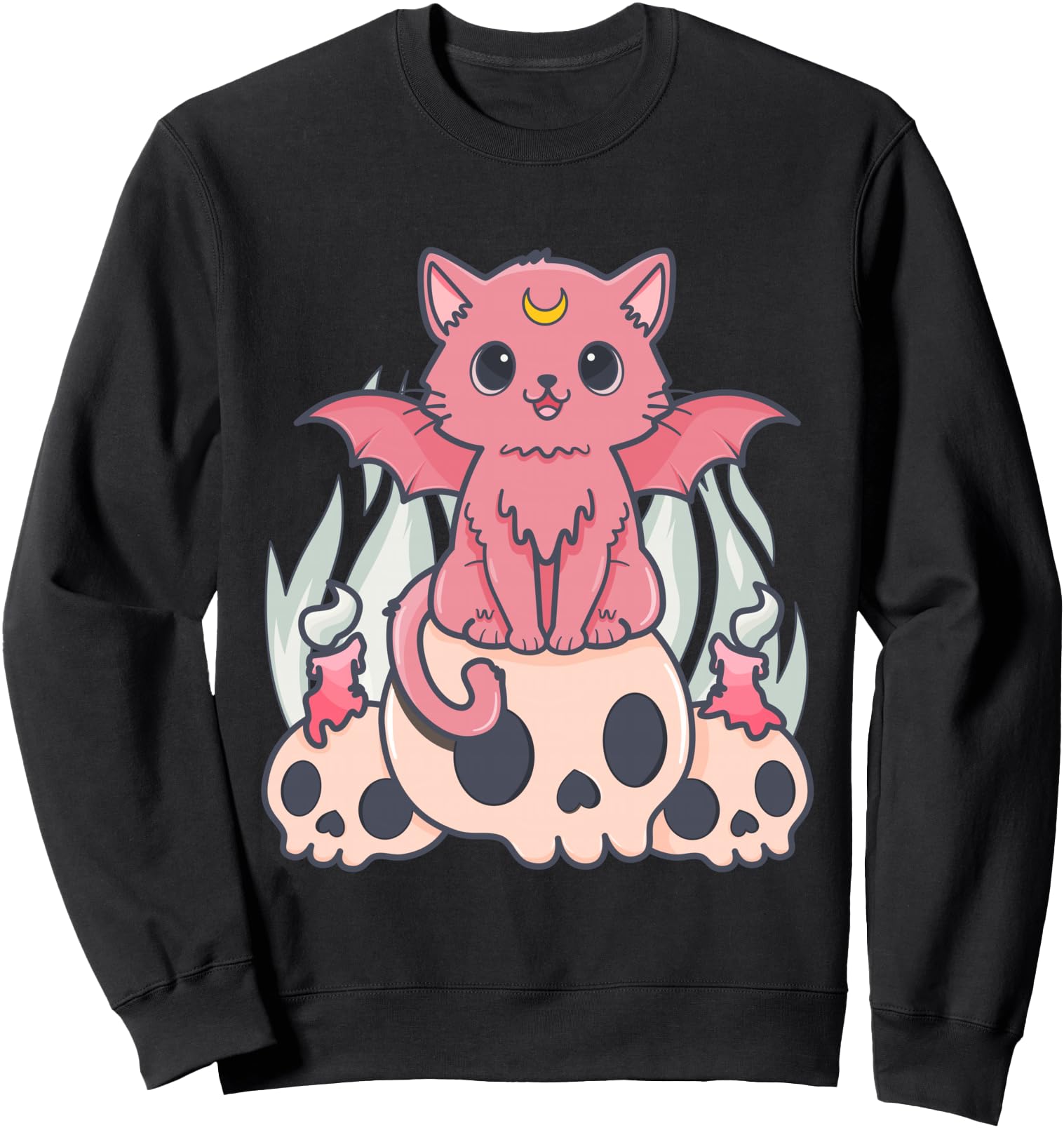 Authentic Kawaii Pastel Goth Creepy Demon Hoodie - Unique Graphic Unisex - T-Shirt, Sweatshirt, Hoodie