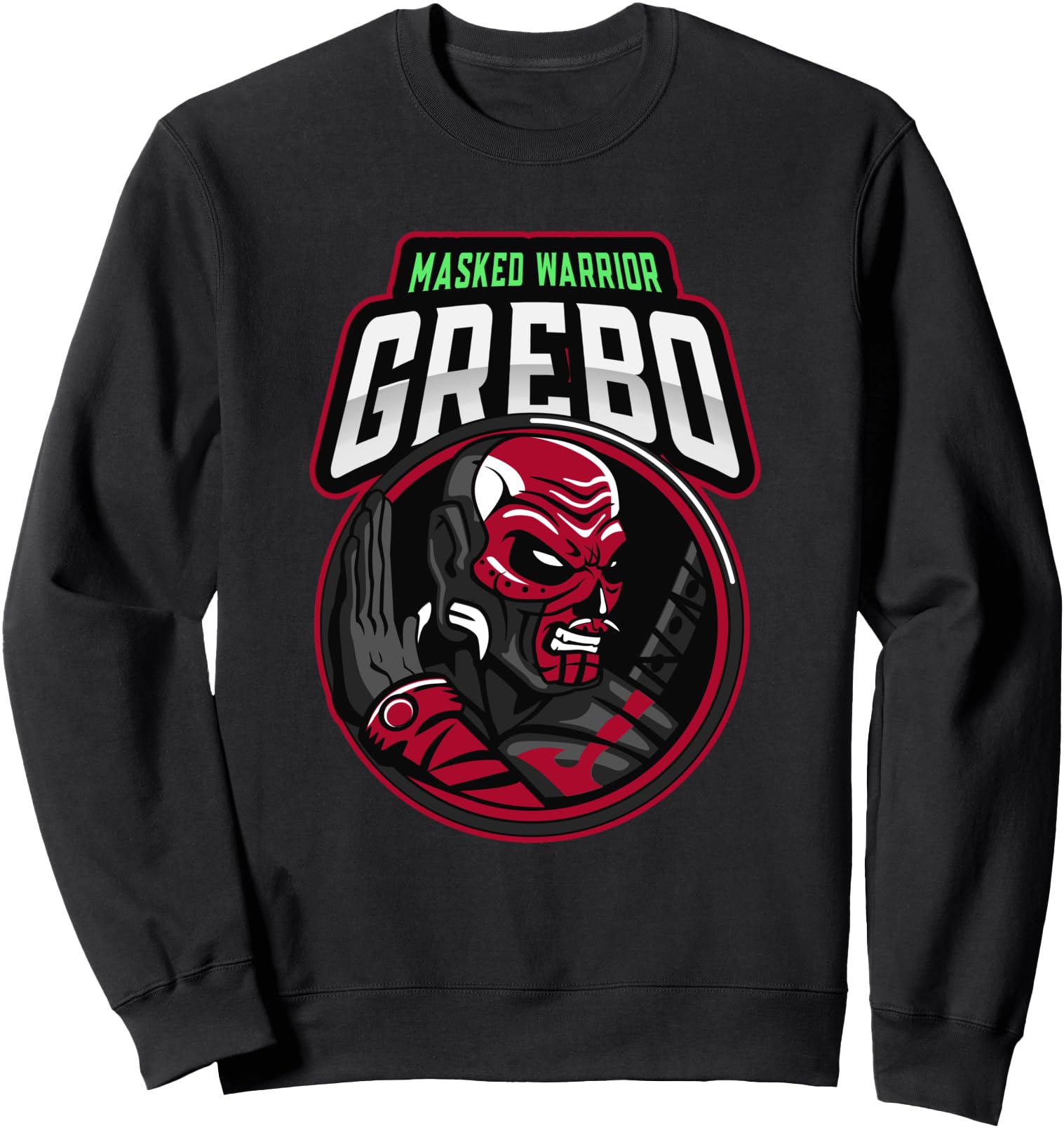 Original Grebo Masked Warrior Sweatshirt - Graphic Print for Adults - T-Shirt, Sweatshirt, Hoodie