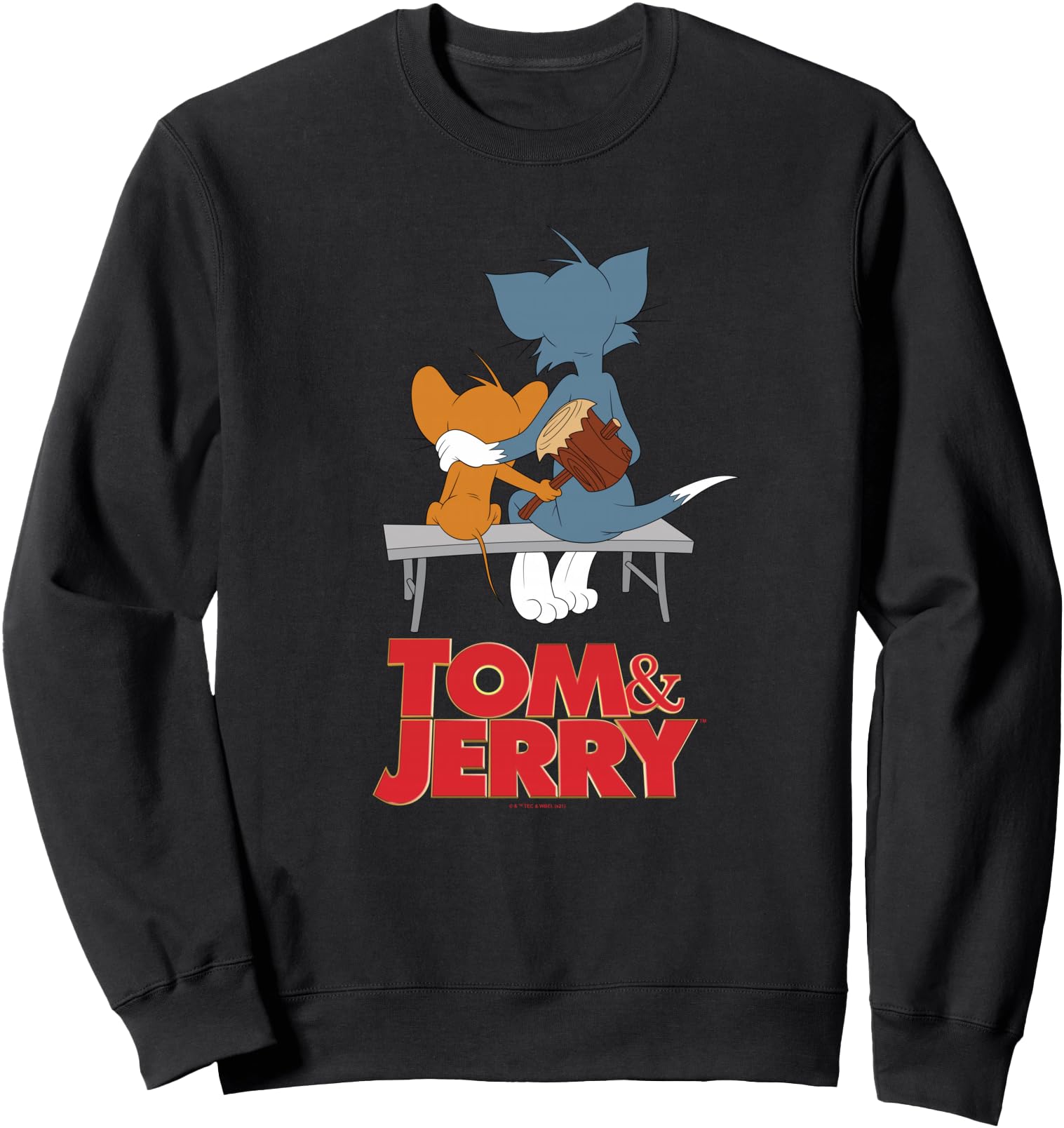 Authentic Tom Jerry Movie Parkbench Hoodie - Minimalist Print for Adults - T-Shirt, Sweatshirt, Hoodie