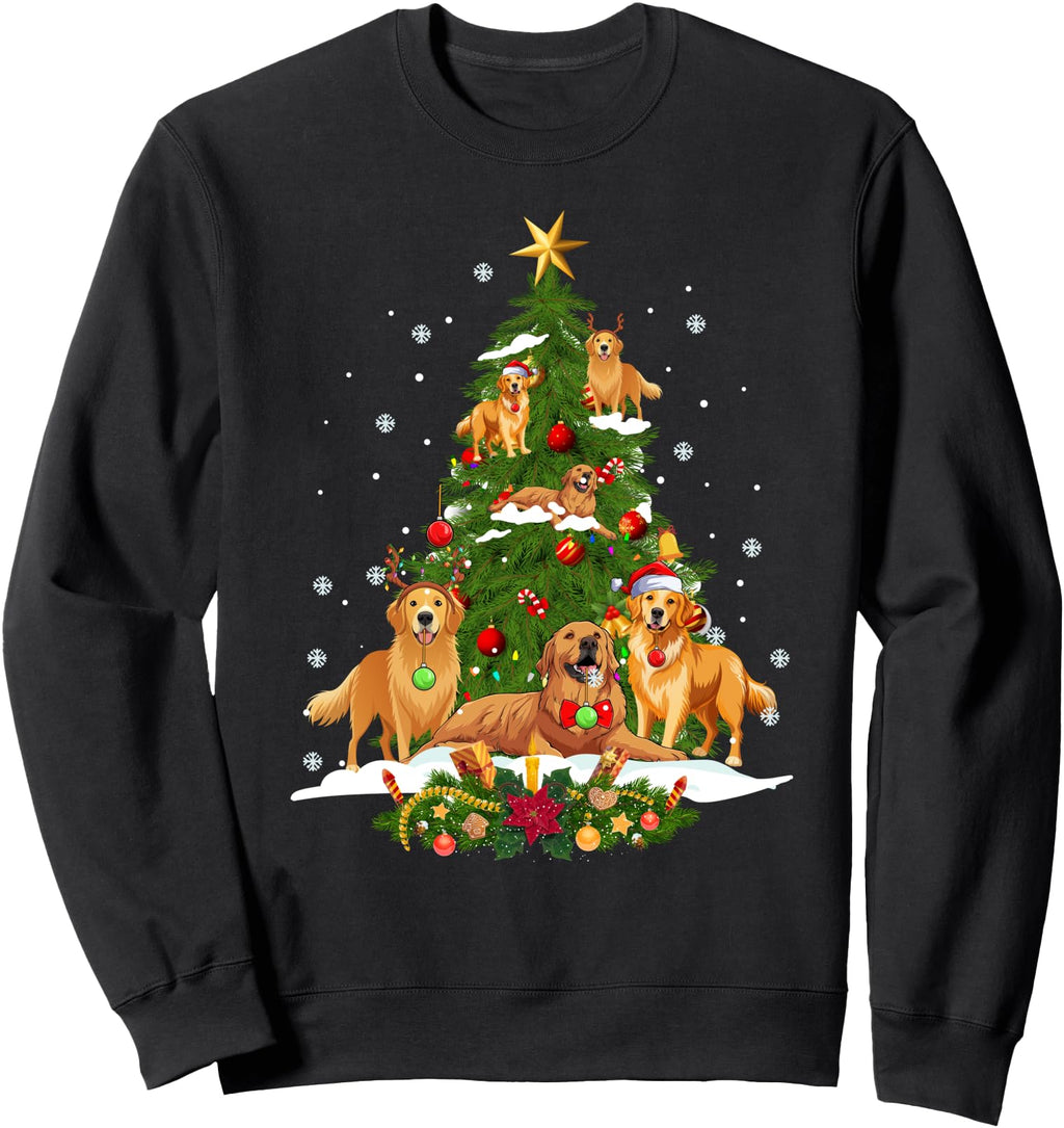 Handcrafted Golden Retriever Tree Hoodie - Casual Everyday Wear for Adults - T-Shirt, Sweatshirt, Hoodie