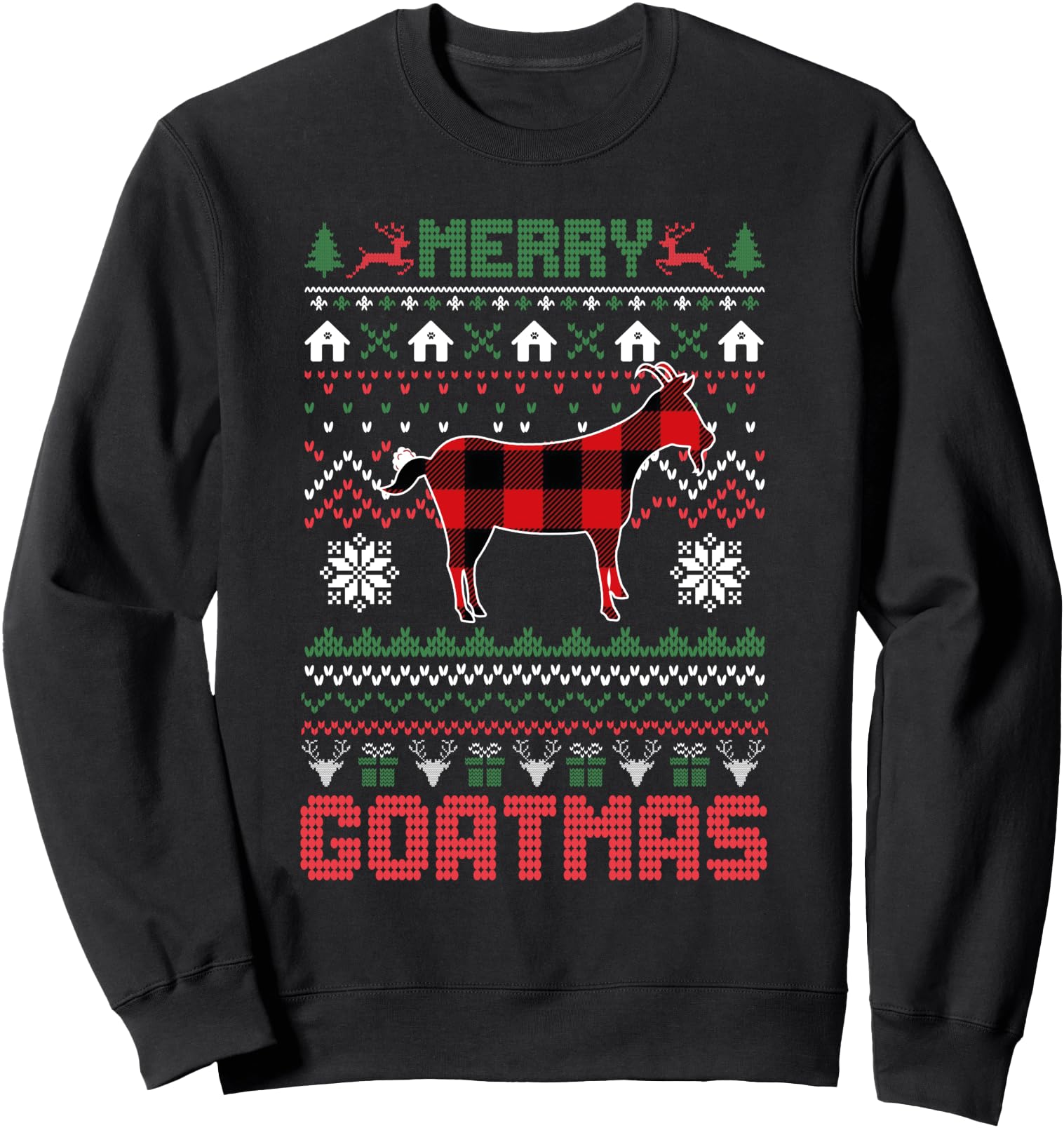 Handcrafted Merry Goatmas Ugly Goat Sweatshirt - Novelty Apparel Men Women - T-Shirt, Sweatshirt, Hoodie