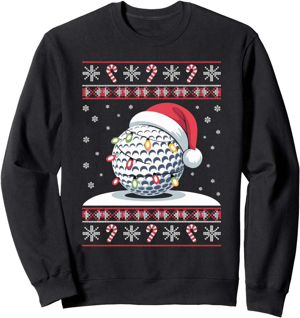 Exclusive Golf Ball Santa Hat Ugly Sweatshirt - Minimalist Print Unisex - T-Shirt, Sweatshirt, Hoodie