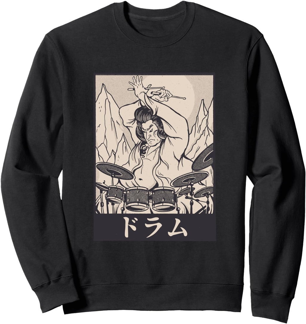 Authentic Samurai Drummer Japanese Art T-Shirt - Graphic Print Unisex - T-Shirt, Sweatshirt, Hoodie