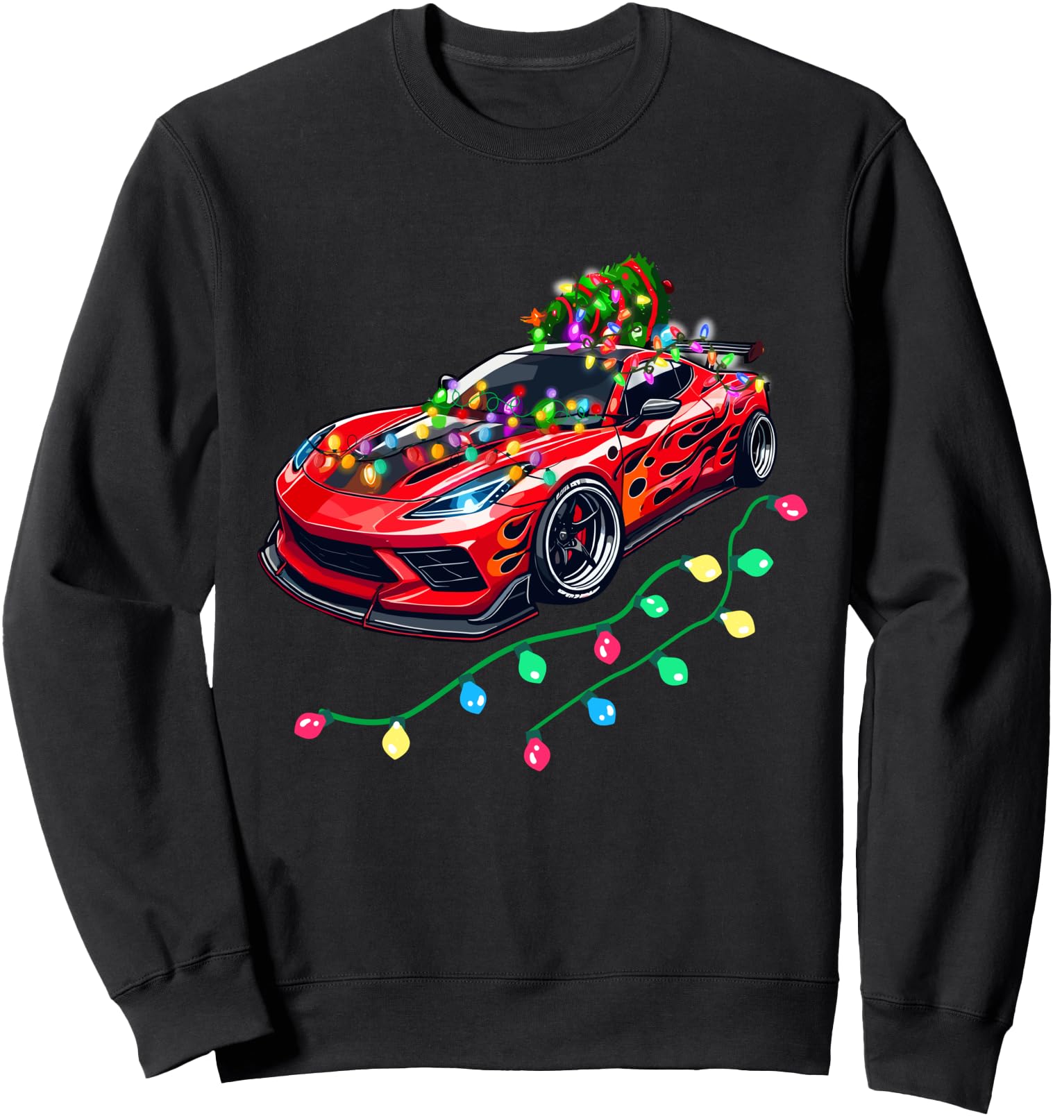 Original Sports Car X Mas Lights X Sweatshirt - Trendy Graphic Men Women - T-Shirt, Sweatshirt, Hoodie