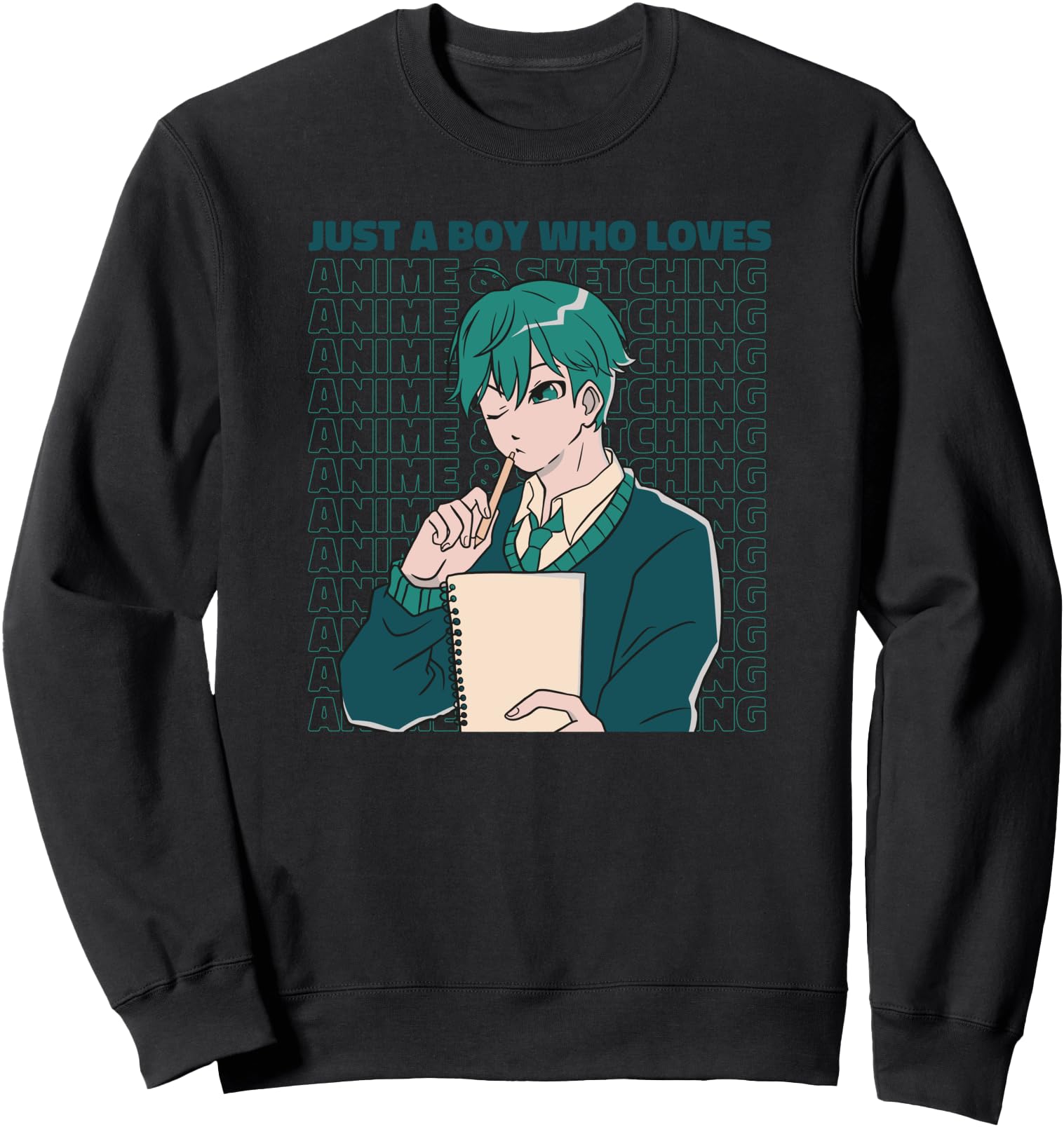 Original Just Who Loves Anime Sweatshirt - Custom Art Print Men Women - T-Shirt, Sweatshirt, Hoodie