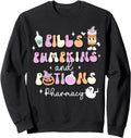 Pills Pumpkins And Potions Pharmacy T-Shirt - Trendy Graphic Men Women - T-Shirt, Sweatshirt, Hoodie