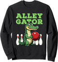 Authentic Alley Gator Bowling Bowler Sweatshirt - Novelty Apparel Unisex - T-Shirt, Sweatshirt, Hoodie
