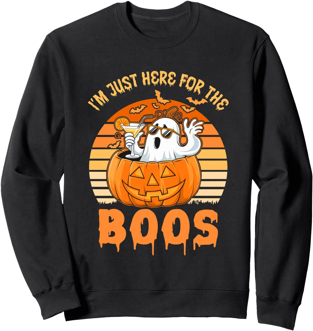 I M Just Here Boos Ghost Halloween Sweatshirt - Trendy Graphic Unisex - T-Shirt, Sweatshirt, Hoodie