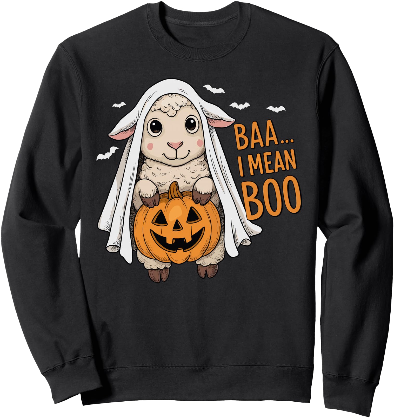Handcrafted Baa I Mean Boo Ghost Sweatshirt - Streetwear Style Unisex - T-Shirt, Sweatshirt, Hoodie