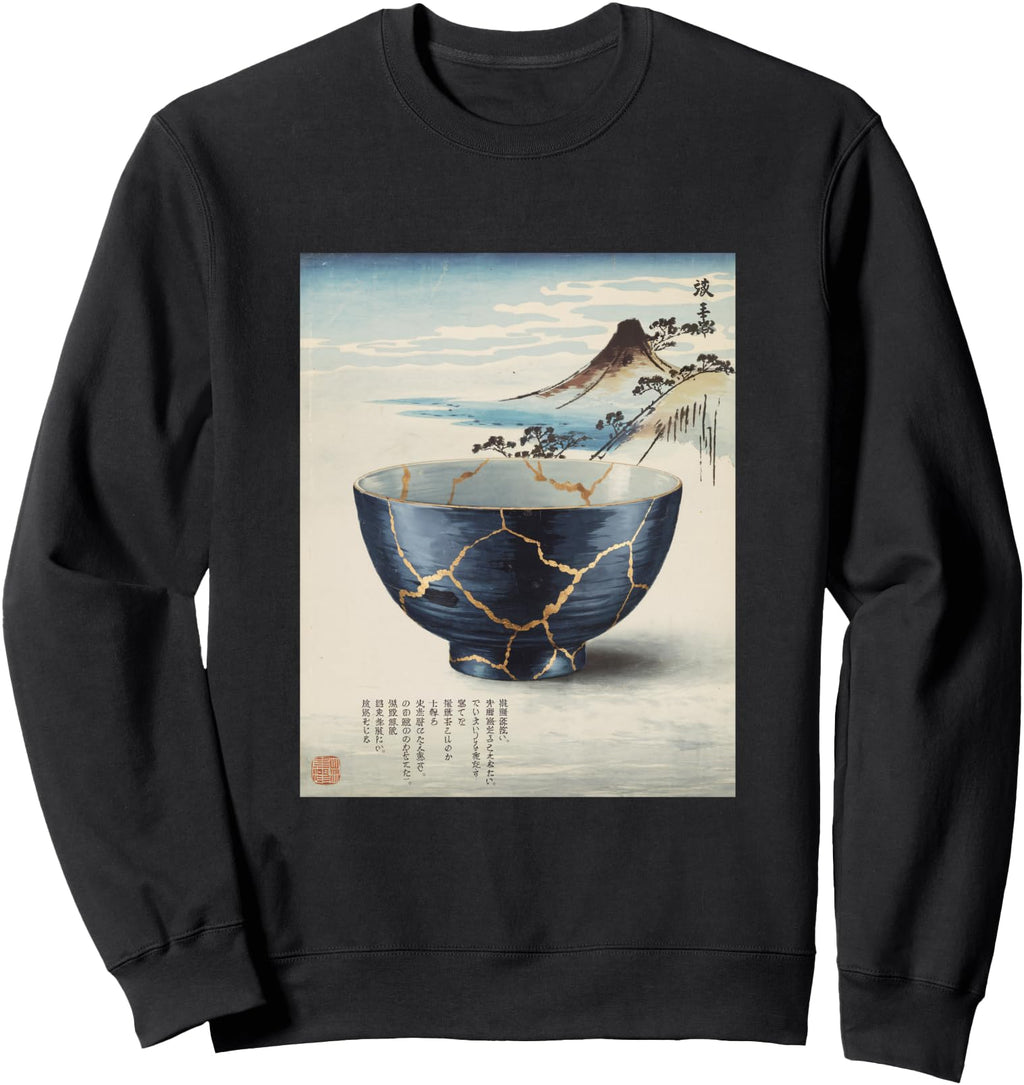 Japan Art Kintsugi Repair Pot Gold T-Shirt - Trendy Graphic for Adults - T-Shirt, Sweatshirt, Hoodie