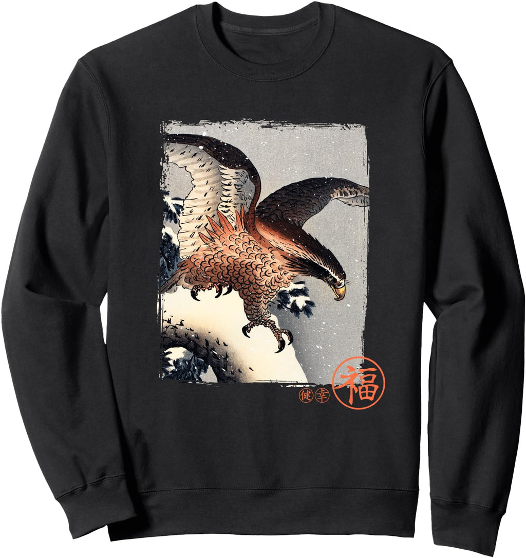 Handcrafted Eagle Traditional Hoodie - Fun Novelty Design Men Women - T-Shirt, Sweatshirt, Hoodie