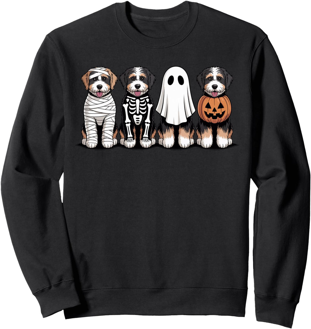 Authentic Spooky Ghost Bernedoodle Pumpkin T-Shirt - Unique Graphic Unisex - T-Shirt, Sweatshirt, Hoodie
