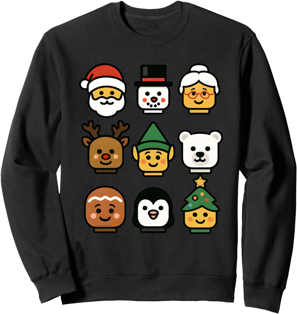 Authentic Building Brick Head Santa Sweatshirt - Aesthetic Graphic Unisex - T-Shirt, Sweatshirt, Hoodie